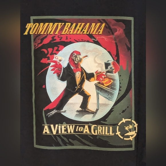 Tommy Bahama "A View To A Grill" Short Sleeve T-Shirt Graphic Tee Black XXL - Picture 4 of 8